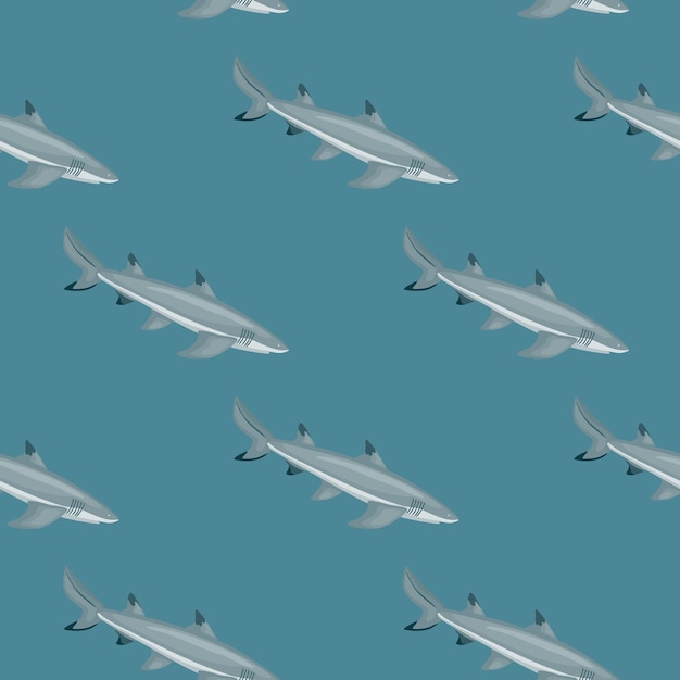 Citroenhaai naadloos patroon in Scandinavische stijl. Zeedieren achtergrond. Vectorillustratie voor kinderen grappige textiel.