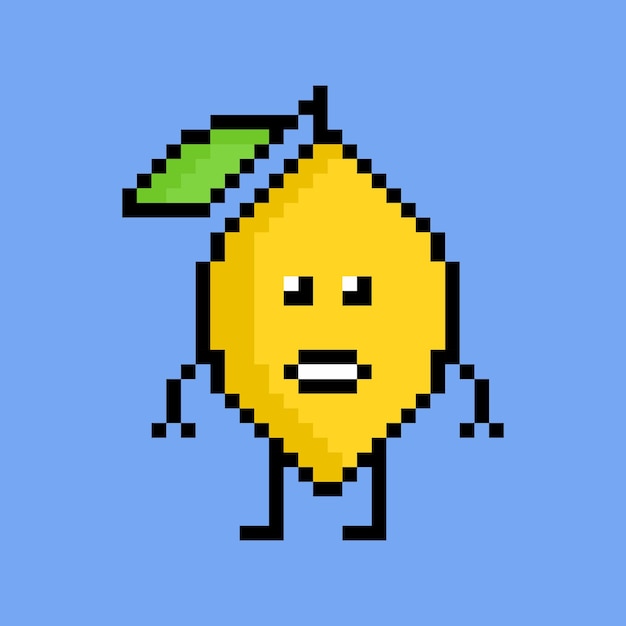 citroenkarakter in pixelart-stijl