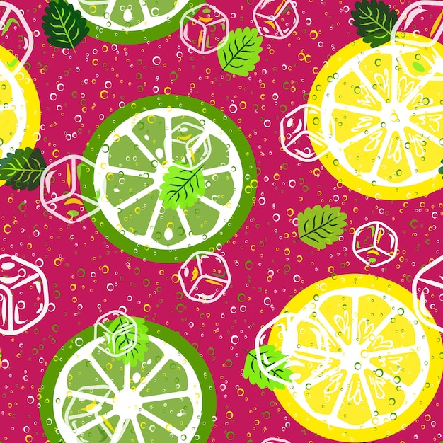 Citrus fruit seamless pattern.