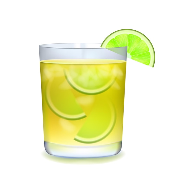 citrus realistic cocktail on a white background