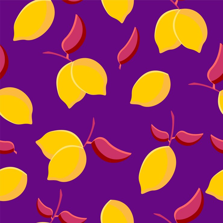 Vector citrus  seamless pattern with flat style vector illustration