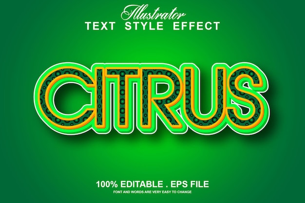 citrus text effect editable