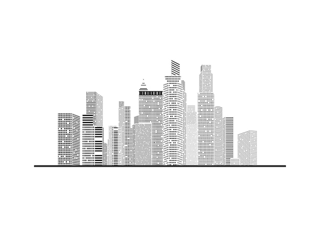 都市の背景建物と構造都市の都市ビュー