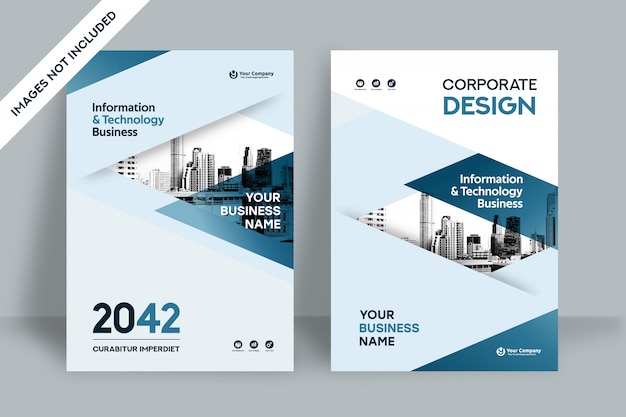 City background business book cover design template