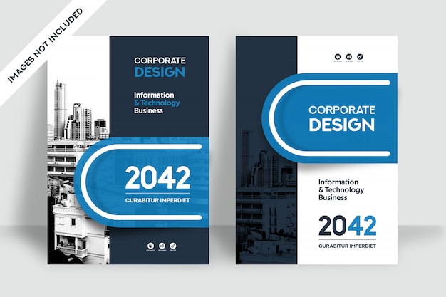 City background business book cover design template