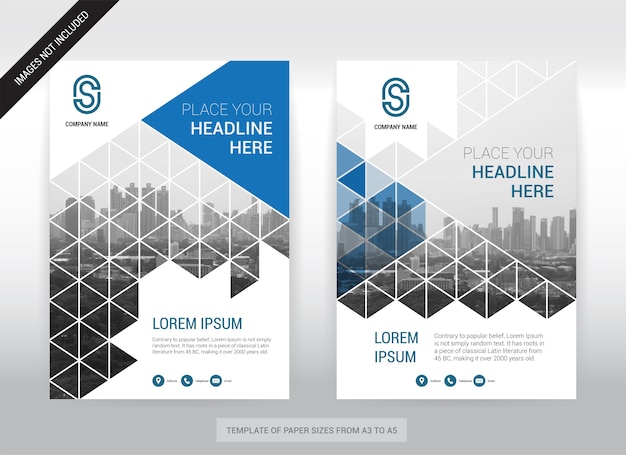 City background business cover brochure design template. easy for use.