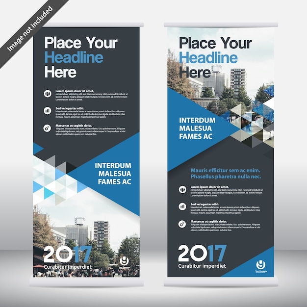 City Background Business Roll Up Ontwerp Template.Flag Banner