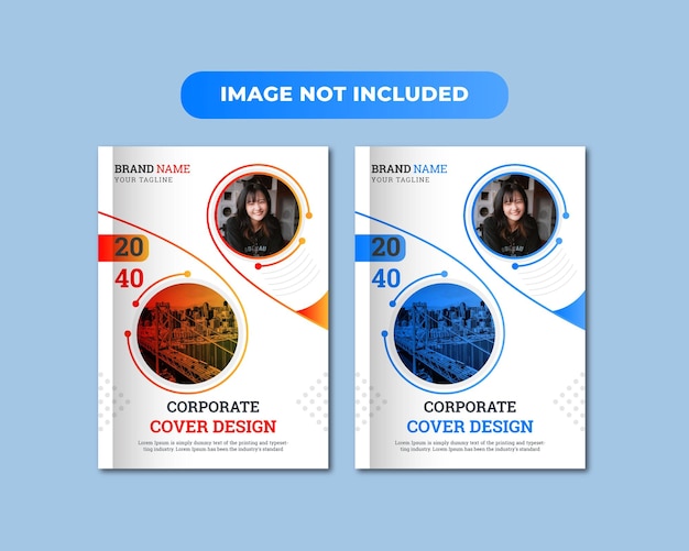 City background corporate book cover design template a4