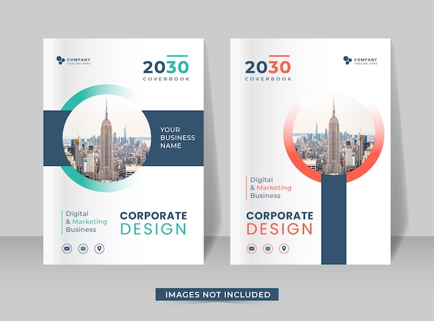 City background corporate business book cover design template