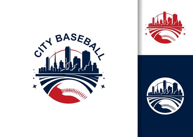 Logo della città di baseball Sport Design minimalista