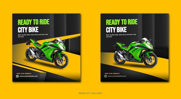 City bike rental promotion social media cover banner template