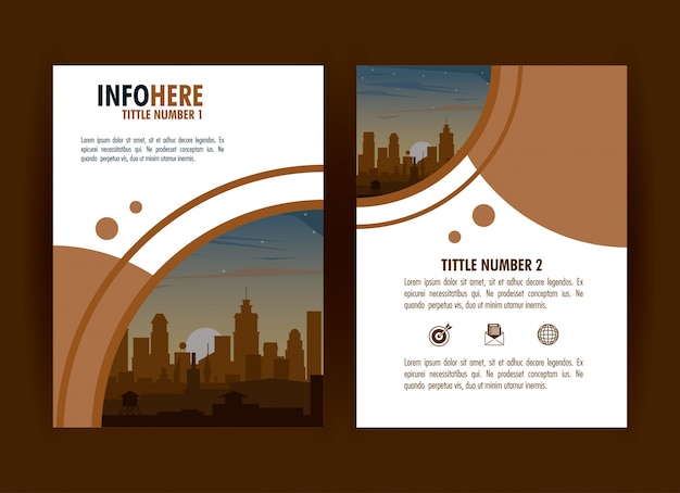 Vettore brochure città infografica