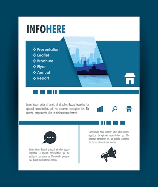 벡터 도시 브로슈어 infographic