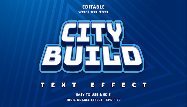 city build editable text effect with modern and simple style