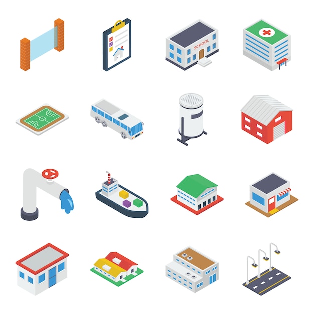 City Building, Accessories Isometric