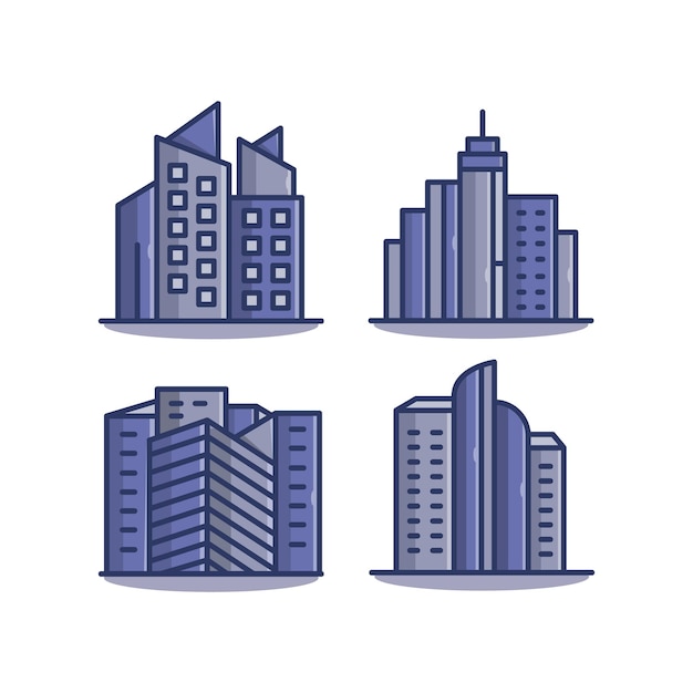 City Building vector illustration set