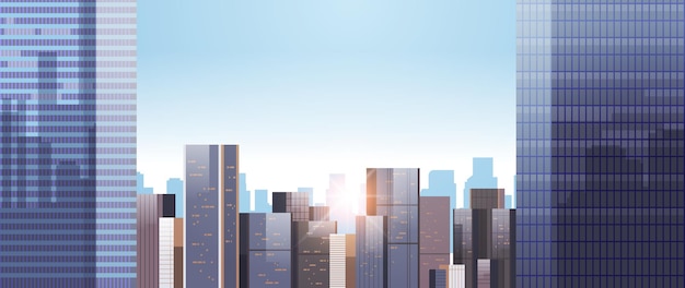 Vector city buildings skyline illustration