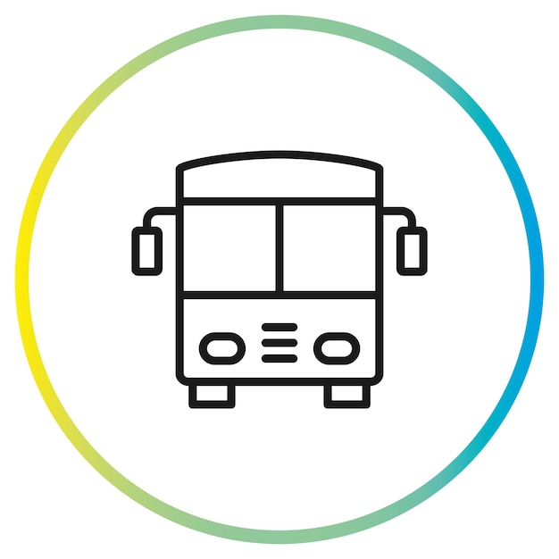 Icona dell'autobus urbano silhouette di autobus vista frontale