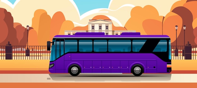 Вектор Городской автобус, современный общественный транспорт, городской и сельский трафик, удобная концепция движения