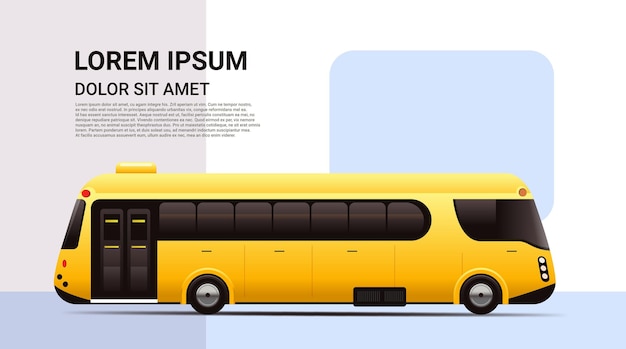 Vector city bus vehicle modern public transport urban and countryside traffic comfortable moving concept horizontal copy space vector illustration