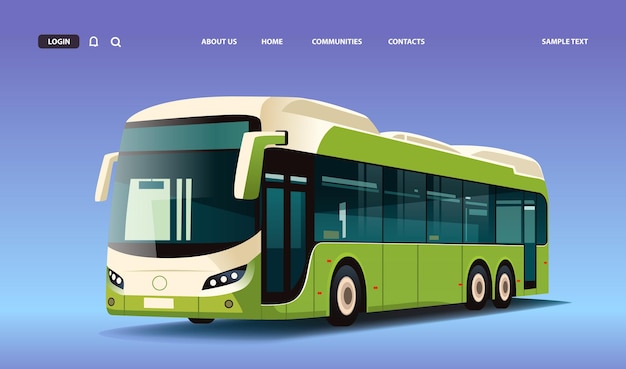 Vector city bus vehicle modern public transport urban and countryside traffic comfortable moving concept