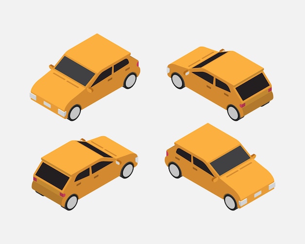 Vector city car isometric classic vector