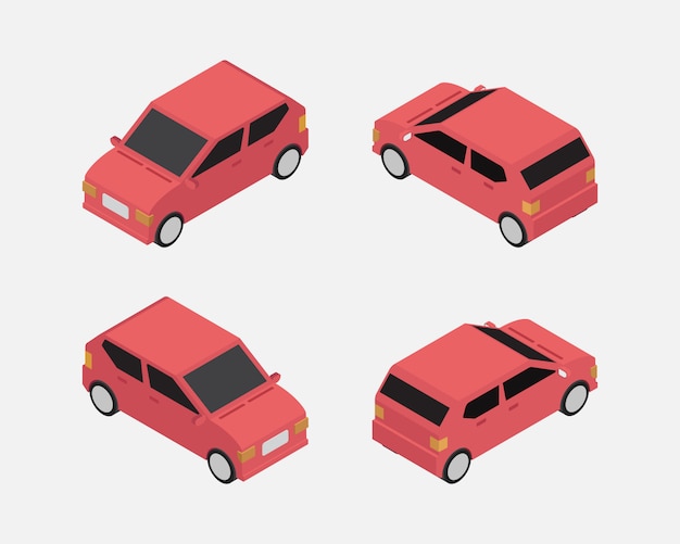 Vector city car isometric classic vector