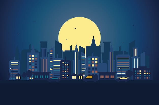 City Cityscape Skyline Landscape Building Street Design Illustratie