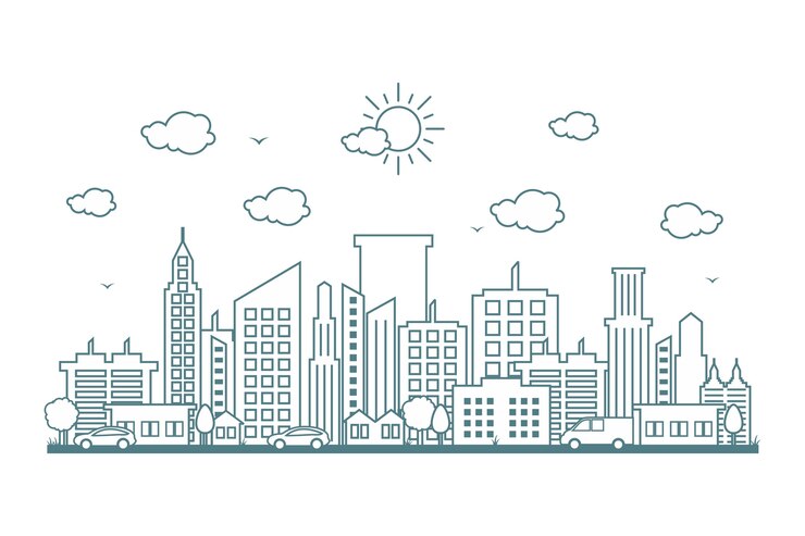 Иллюстрация к городу Cityscape Skyline Street
