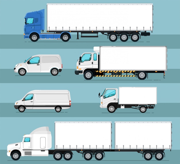 Vector city commercial transport isolated set