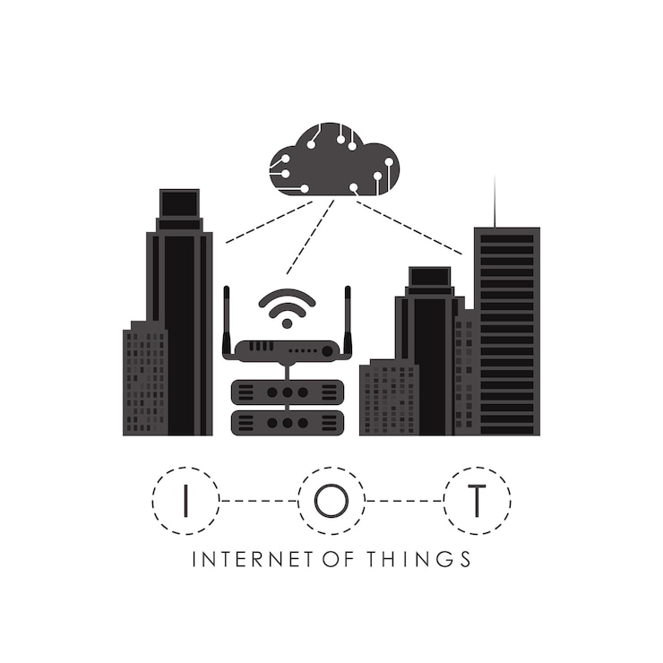 Vector city connected to the internet iot concept good for presentations vector illustration