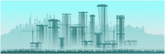 Grattacieli di costruzione della città.