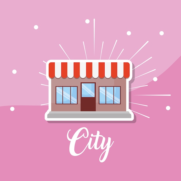 City design with store icon 