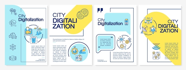 Vettore modello di brochure per la gestione digitale della città