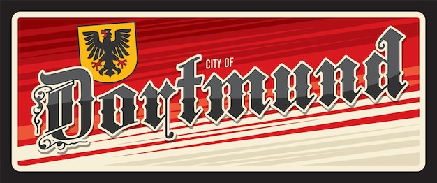 Vector city of dortmund german town travel plate