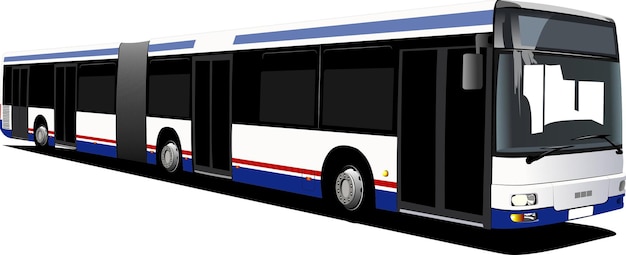 Vector city double bus vector illustration