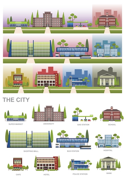 Vector city elements