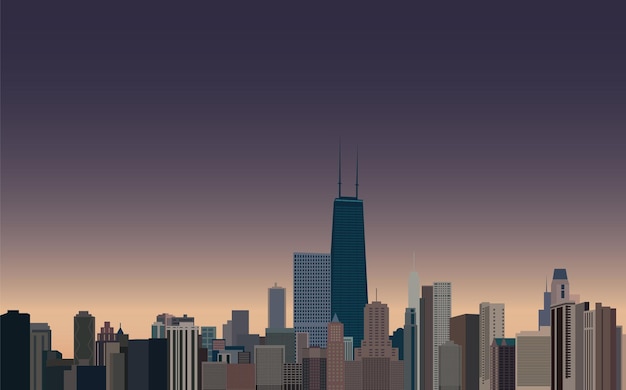 Vector city evening