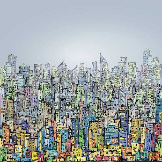 City hand drawn vector illustration