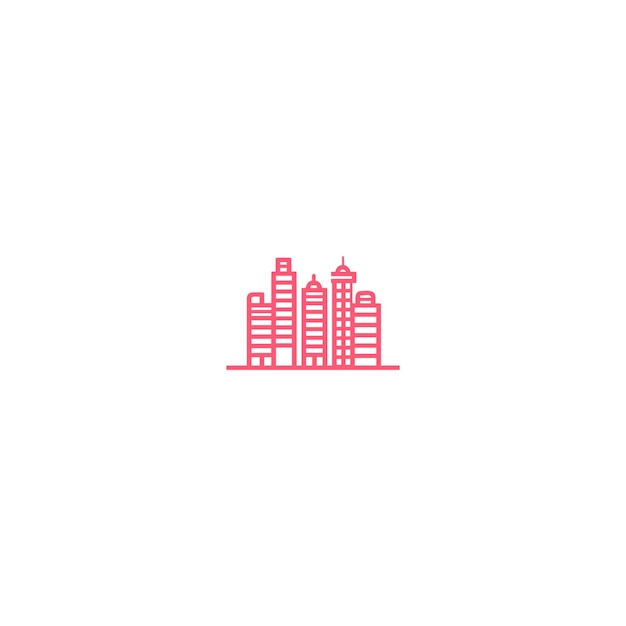 City heart logo design icon vector