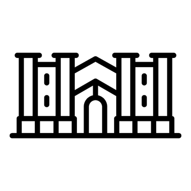 Vector city house icon outline vector opera landmark world travel