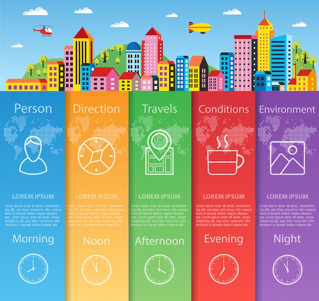 Vector city infographics in flat style  business information