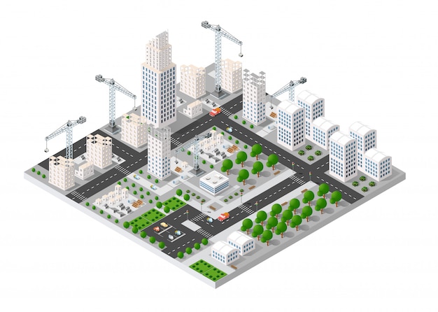 City isometric industry