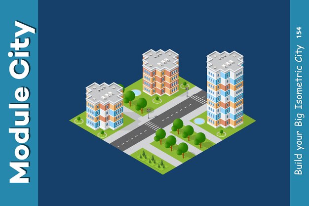 City Isometric Of Urban Infrastructure