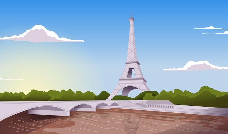 Vector city landmarks - background for video conferencing