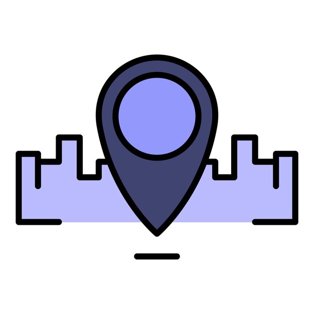 Vector city location sharing icon outline city location sharing vector icon color flat isolated