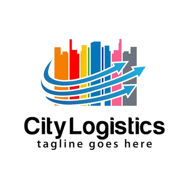Premium vector city logistics logo design template