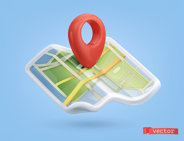 City map 3d vector icon