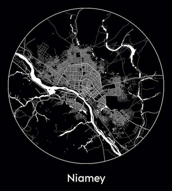 Mappa della città africa niger niamey illustrazione vettoriale