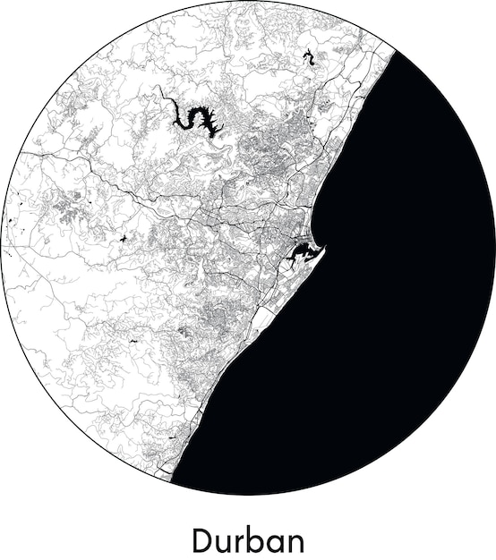 City Map Africa South Africa Durban vector illustration